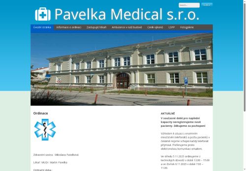 Zobrazit webové stránky Praktický lékař pro dospělé - MUDr. Martin Pavelka