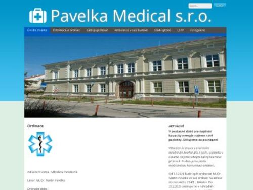 Praktický lékař pro dospělé - MUDr. Martin Pavelka