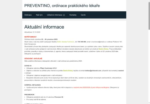 Zobrazit webové stránky Praktický lékař pro dospělé - MUDr. Zdeněk Pluháček