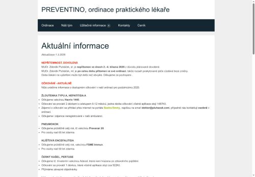 Zobrazit webové stránky Praktický lékař pro dospělé - MUDr. Zdeněk Pluháček