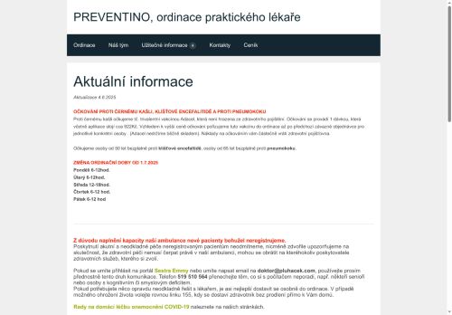Zobrazit webové stránky Praktický lékař pro dospělé - MUDr. Zdeněk Pluháček
