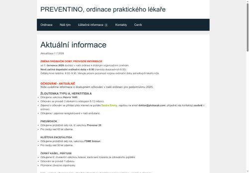Zobrazit webové stránky Praktický lékař pro dospělé - MUDr. Zdeněk Pluháček