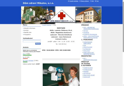 Zobrazit webové stránky Rentgen (RTG) - Dům zdraví Mikulov - MUDr. Renata Marečková
