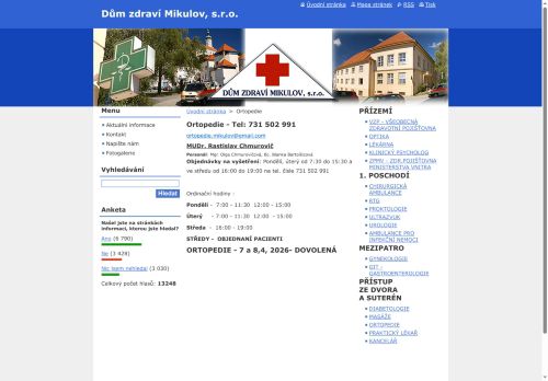 Zobrazit webové stránky Ortopedie - MUDr. Rastislav Chmurovič, MUDr. Dávid Lukáč