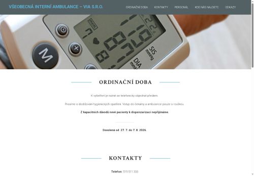 Zobrazit webové stránky Všeobecná interní ambulance - VIA s.r.o.