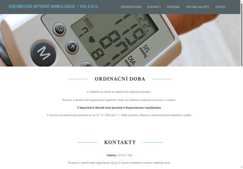 Zobrazit webové stránky Všeobecná interní ambulance - VIA s.r.o.