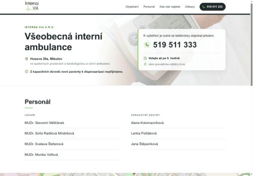 Zobrazit webové stránky Všeobecná interní ambulance - VIA s.r.o.