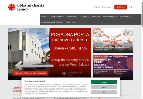 Webové stránky Diecézní charita Brno, Předklášteří