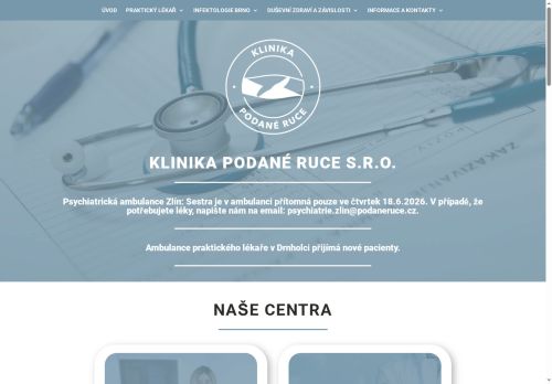 Zobrazit webové stránky Praktický lékař pro dospělé - Klinika Podané ruce