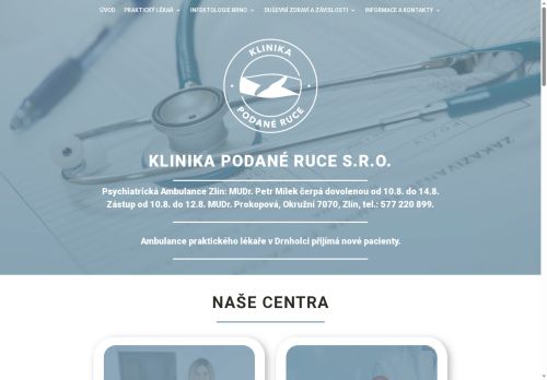 Zobrazit webové stránky Praktický lékař pro dospělé - Klinika Podané ruce