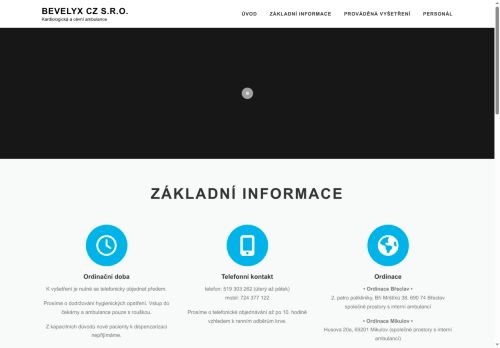 Zobrazit webové stránky Kardiologická a cévní ambulance BEVELYX CZ s.r.o. - MUDr. Vítězslav Kazinota, MUDr. Karin Tomkuliaková Bartolšicová