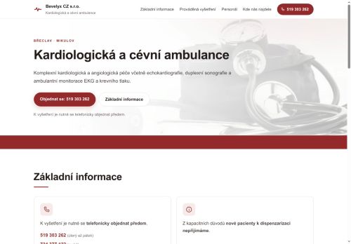 Zobrazit webové stránky Kardiologická a cévní ambulance BEVELYX CZ s.r.o. - MUDr. Vítězslav Kazinota, MUDr. Karin Tomkuliaková Bartolšicová