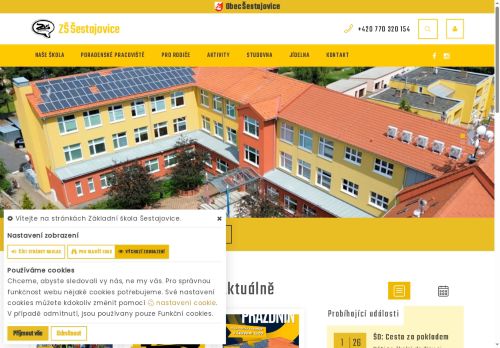 Webové stránky Základní škola Šestajovice, Šestajovice