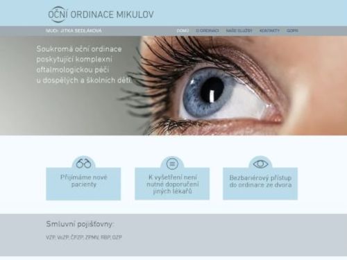 Oční ordinace - MUDr. Jitka Sedláková