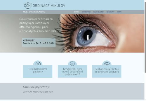 Zobrazit webové stránky Oční ordinace - MUDr. Jitka Sedláková