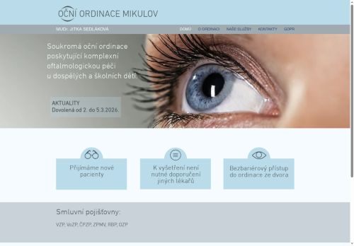 Zobrazit webové stránky Oční ordinace - MUDr. Jitka Sedláková