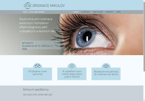 Zobrazit webové stránky Oční ordinace - MUDr. Jitka Sedláková