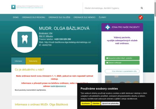Zobrazit webové stránky Zubní ordinace - MUDr. Olga Bázliková