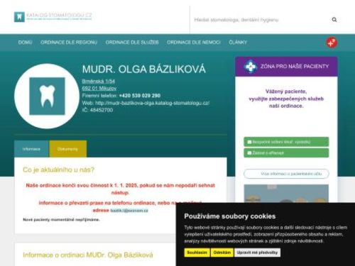 Zubní ordinace - MUDr. Olga Bázliková