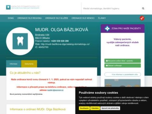Zubní ordinace - MUDr. Olga Bázliková