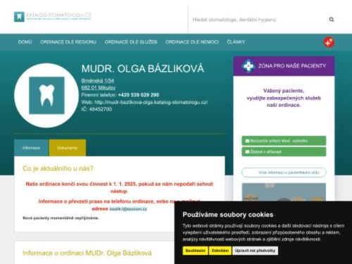 Zubní ordinace - MUDr. Olga Bázliková