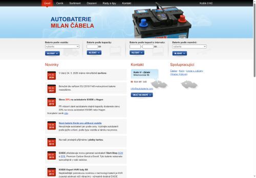 Zobrazit webové stránky Autobaterie Milan Čábela