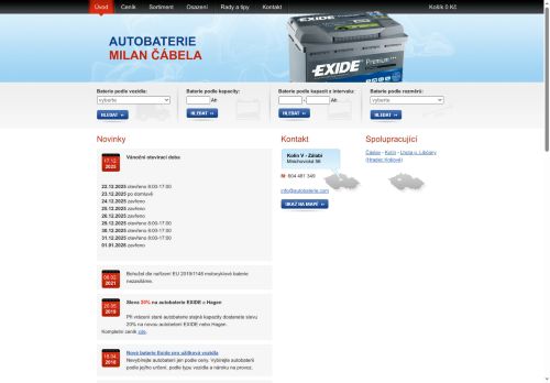 Zobrazit webové stránky Autobaterie Milan Čábela