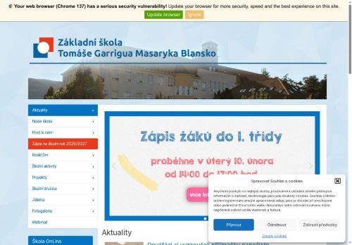 Zobrazit webové stránky ZŠ TGM Blansko