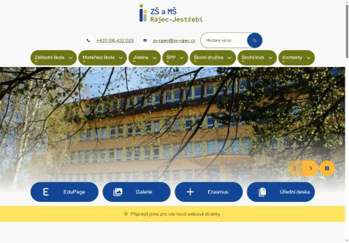 Zobrazit webové stránky Základní škola a mateřská škola Rájec-Jestřebí