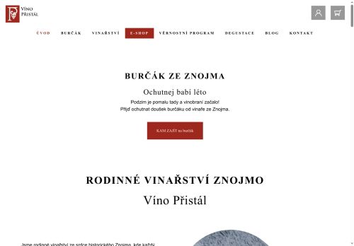 Zobrazit webové stránky Víno Přistál
