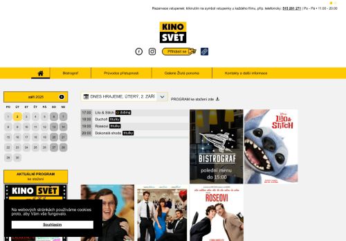 Zobrazit webové stránky Kino Svět