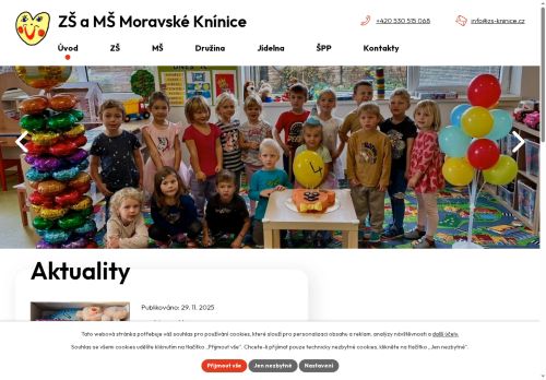 Zobrazit webové stránky ZŚ a MŠ Moravské Knínice