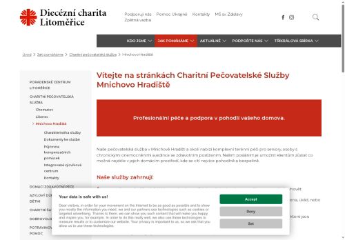 Zobrazit webové stránky Mnichovo Hradiště - diecézní charita Litoměřice