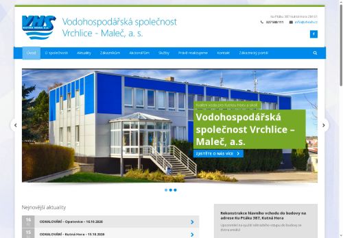 Zobrazit webové stránky Vodohospodářská společnost Vrchlice - Maleč, a.s.