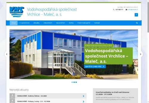 Zobrazit webové stránky Vodohospodářská společnost Vrchlice - Maleč, a.s.