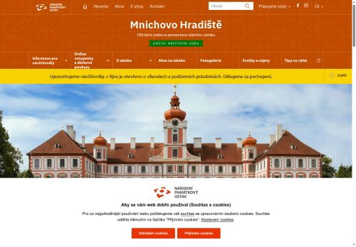 Zobrazit webové stránky Státní zámek Mnichovo Hradiště