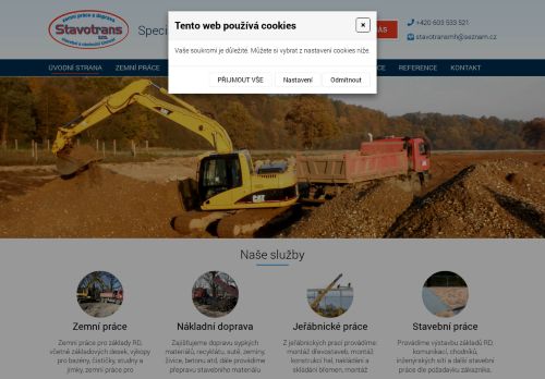 Zobrazit webové stránky STAVOTRANS zemní práce a doprava