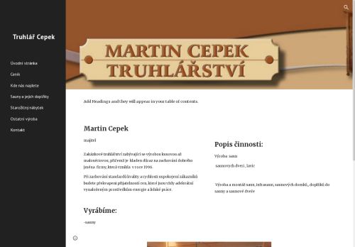 Zobrazit webové stránky Martin Cepek - truhlářství