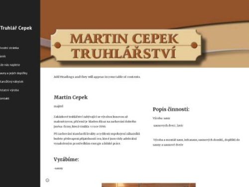 Martin Cepek - truhlářství