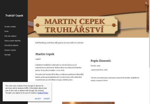 Zobrazit webové stránky Martin Cepek - truhlářství