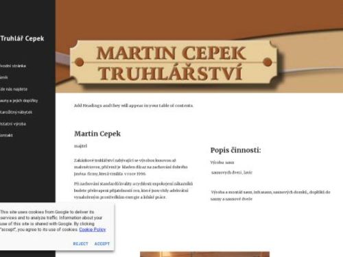 Martin Cepek - truhlářství