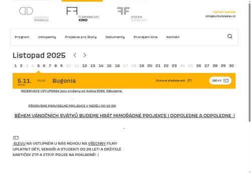 Zobrazit webové stránky Kino Miloše Formana