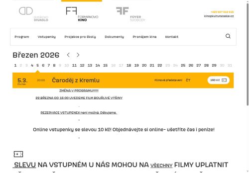 Zobrazit webové stránky Kino Miloše Formana