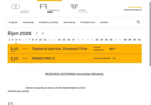 Zobrazit webové stránky Kino Miloše Formana