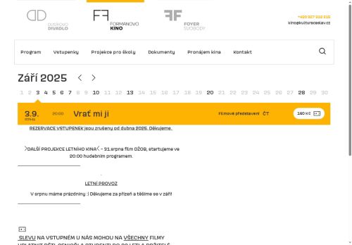 Zobrazit webové stránky Kino Miloše Formana