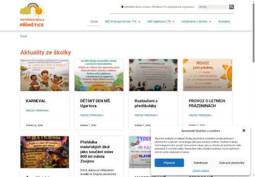 Zobrazit webové stránky Mateřská škola Znojmo Přímětice