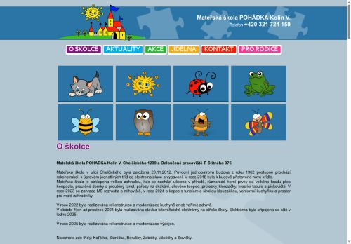 Webové stránky Mateřská škola POHÁDKA Kolín V., Chelčického 1299, Kolín
