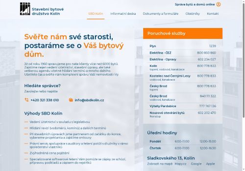 Zobrazit webové stránky Stavební bytové družstvo Kolín