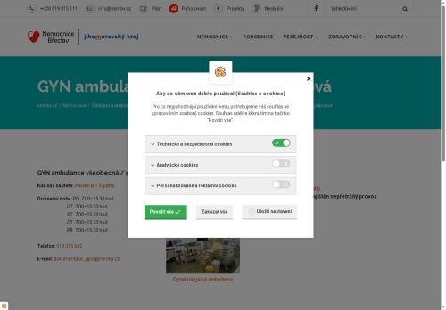 Zobrazit webové stránky Všeobecná gynekologická ambulance Nemocnice Břeclav