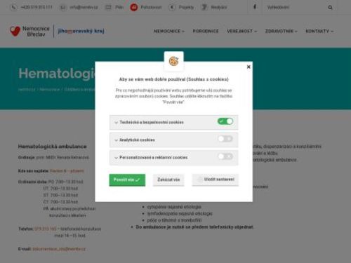 Hematologická ambulance Nemocnice Břeclav - prim. MUDr. Renata Kelnarová